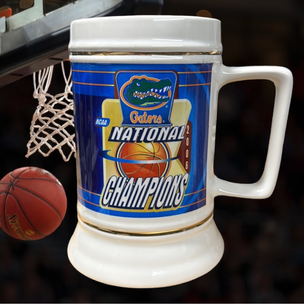FLORIDA GATORS 2006 NCAA Basketball NATIONAL CHAMPIONS Glass Pewter Stein MUG